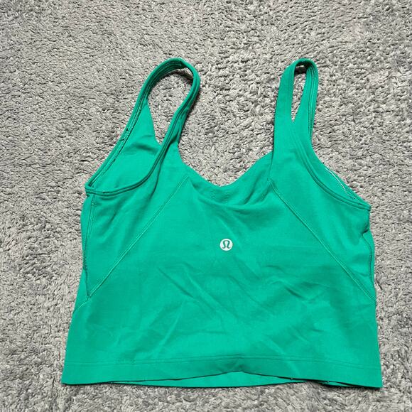 Lululemon Align Tank Top Womens 4 Green Built In Bra Cropped Yoga Athletic - Picture 2 of 5